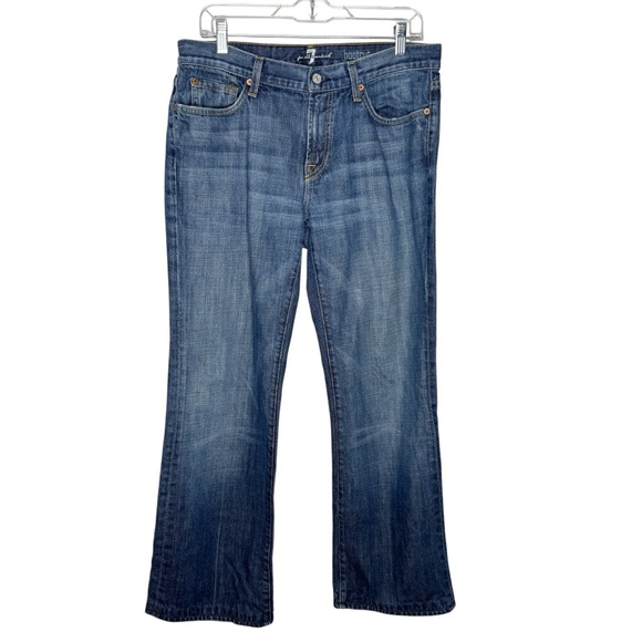 7 FOR ALL MANKIND / medium wash classic bootcut mid rise jeans / 33 - Picture 1 of 11